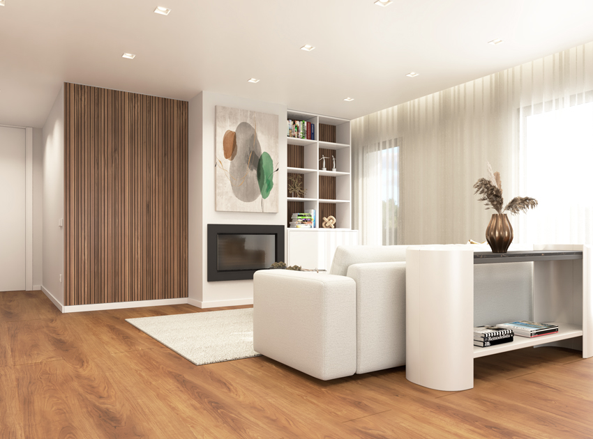 Revêtement acoustique mural en latte GS | BAR CODE