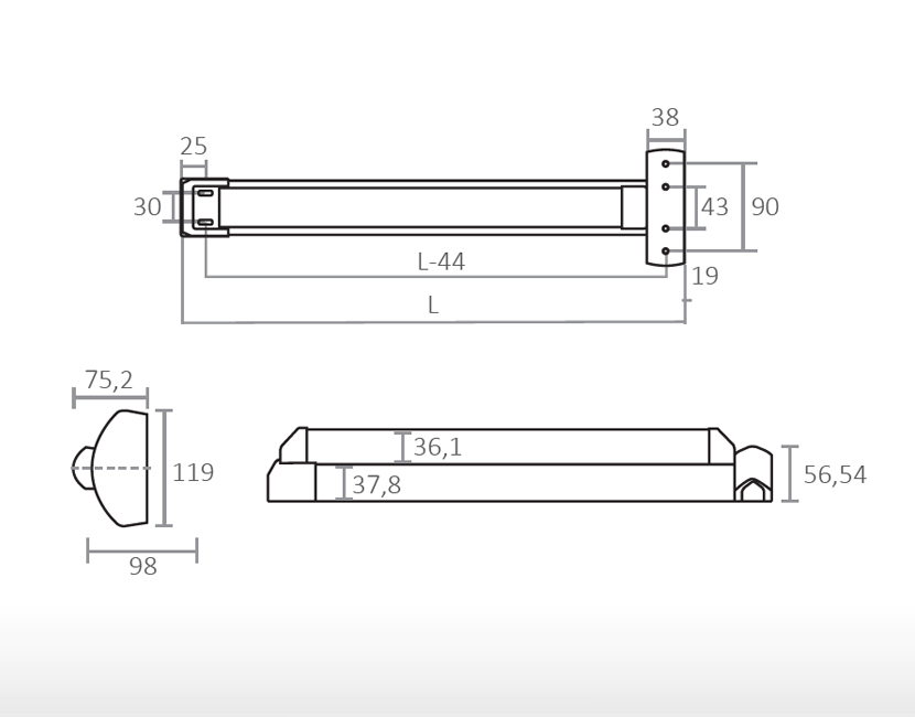 Dispositivo anti-pánico 2 hojas -  FAST TOUCH